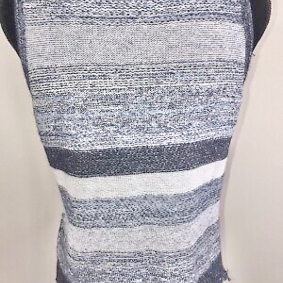 Great shape ETCETERA STRIPED KNIT SWEATER VEST TOP SLEEVELESS w/FRINGES S medium - Picture 2 of 7